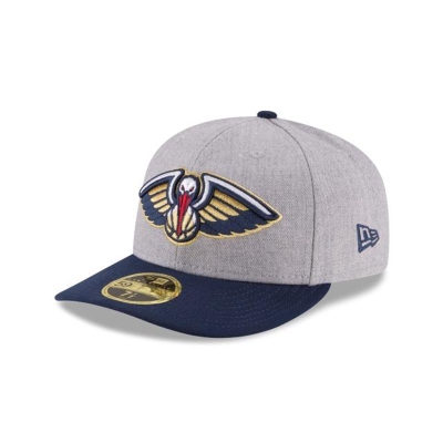 New Orleans Pelicans Gorra | New Era NBA Heather Low Profile 59fifty Fitted Cap Mexico - Grises